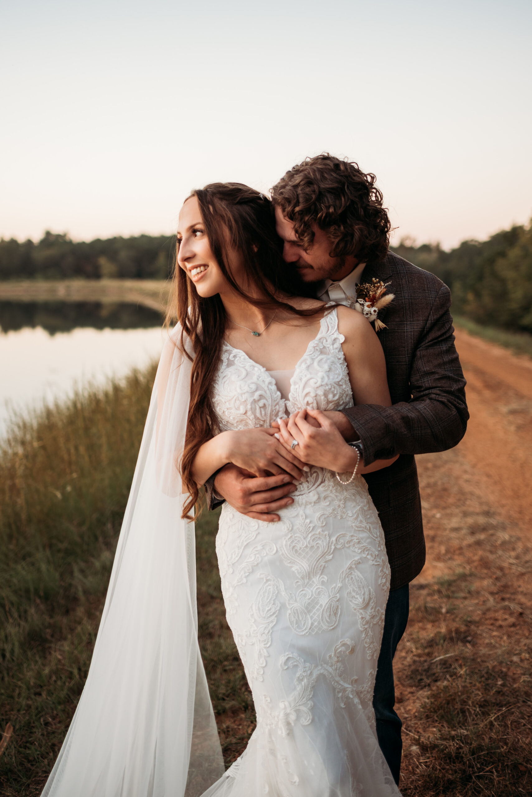 sunset bridal portraits